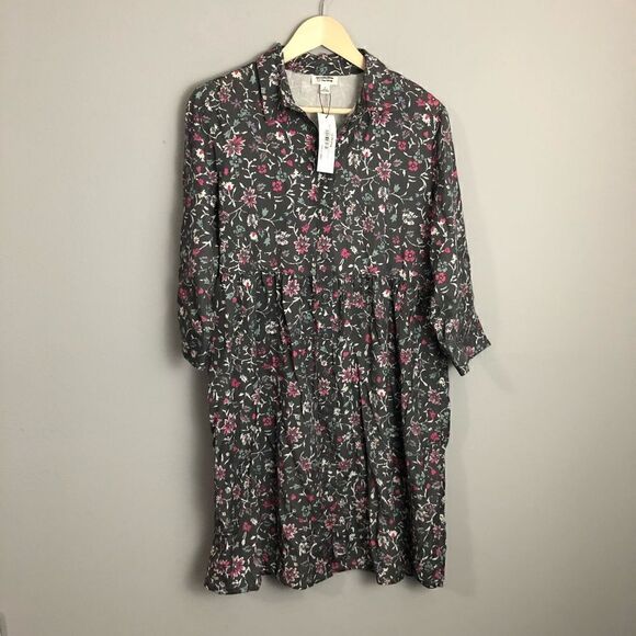 Amazon The Drop Spread Fashion Gray Floral Dress Button Up - Picture 12 of 12